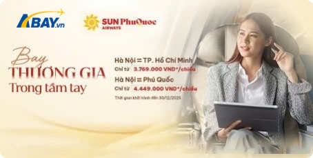 “Bay Thương Gia Trong Tầm Tay” cùng ưu đãi vé rẻ từ Sun PhuQuoc Airways