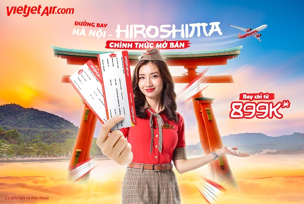 VietjetAir mở đường bay thẳng đầu tiên giữa Việt Nam và Hiroshima