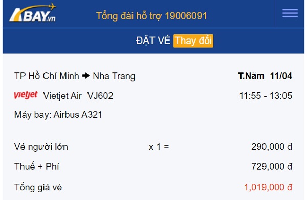 Hấp dẫn loạt vé chỉ từ 290k mở bán trên đường bay Tp Hồ Chí Minh – Nha Trang tháng 4!