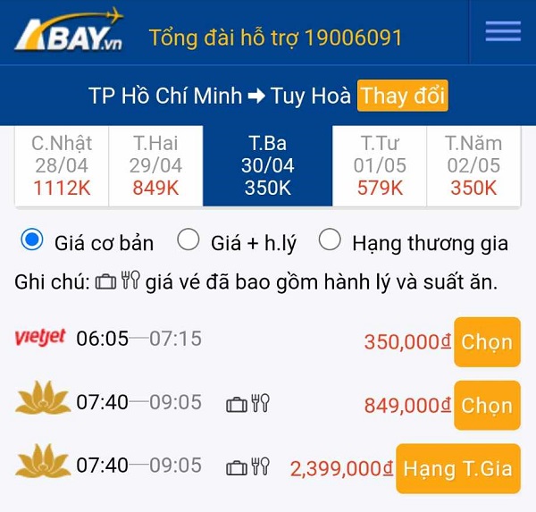 Vé máy bay đi Tuy Hòa đúng dịp 30/4 có giá chỉ từ 350k