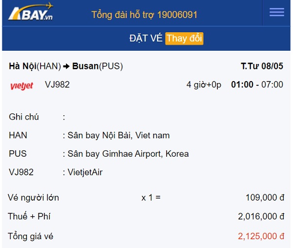 Bay Hà Nội – Busan tháng 5 chỉ từ 109k/ chiều: Đặt ngay kẻo hết!