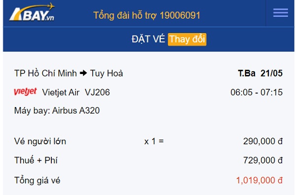 Book ngay vé Tp Hồ Chí Minh – Tuy Hòa tháng 5 chỉ từ 290k/ chiều!