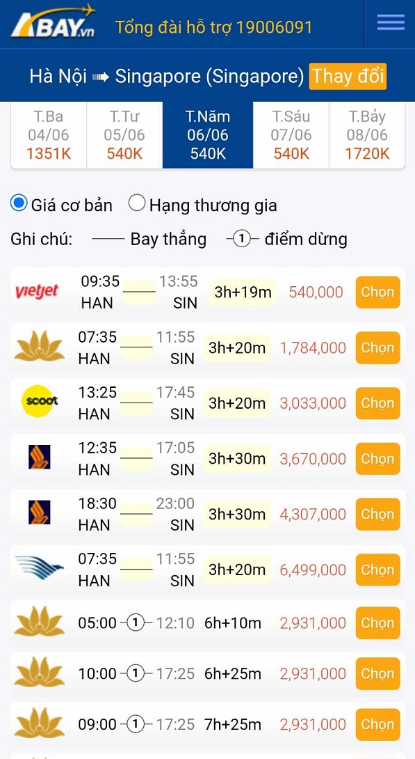 Sức hút của loạt vé máy bay 540k trên hành trình Hà Nội – Singapore tháng 06/2024