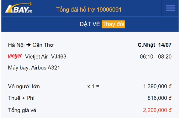 Giá vé bay Hà Nội – Cần Thơ tháng 7 tăng cao: Khởi điểm 1.390k/ chiều