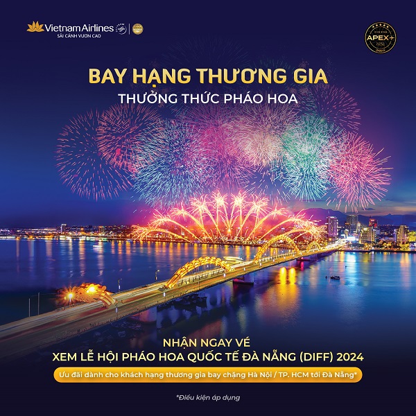 Bay Thương gia thưởng thức pháo hoa Đà Nẵng cùng Vietnam Airlines!