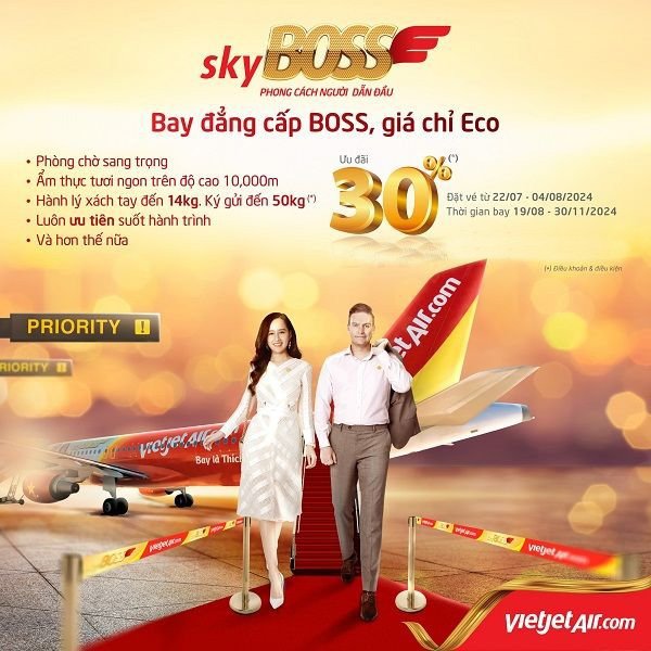 Cơ hội book vé Thương gia đẳng cấp với giá tiết kiệm từ VietJet Air: Nhanh tay kẻo lỡ!