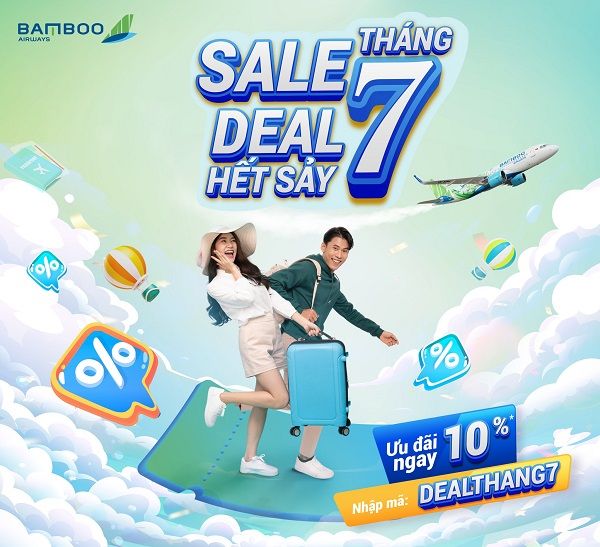 Nhanh tay lên, chỉ còn 2 ngày để săn deal ưu đãi tháng 7 từ Bamboo Airways!