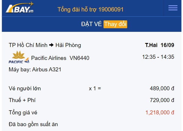 Xuất hiện giá vé cực tốt của Pacific Airlines trên đường bay Tp Hồ Chí Minh – Hải Phòng tháng 9!