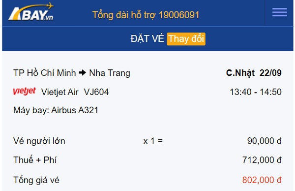 Vé VietJet Air bay Tp Hồ Chí Minh – Nha Trang tháng 9 có giá chỉ từ 90k/ chiều: Book ngay kẻo hết!