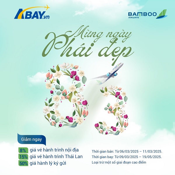 ABAY & Bamboo Airways tung ưu đãi hấp dẫn chào mừng Quốc tế Phụ nữ 8/3