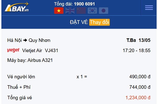 Tranh thủ bay Hà Nội – Quy Nhơn giá tốt tháng 5 chỉ từ 490k/ chiều