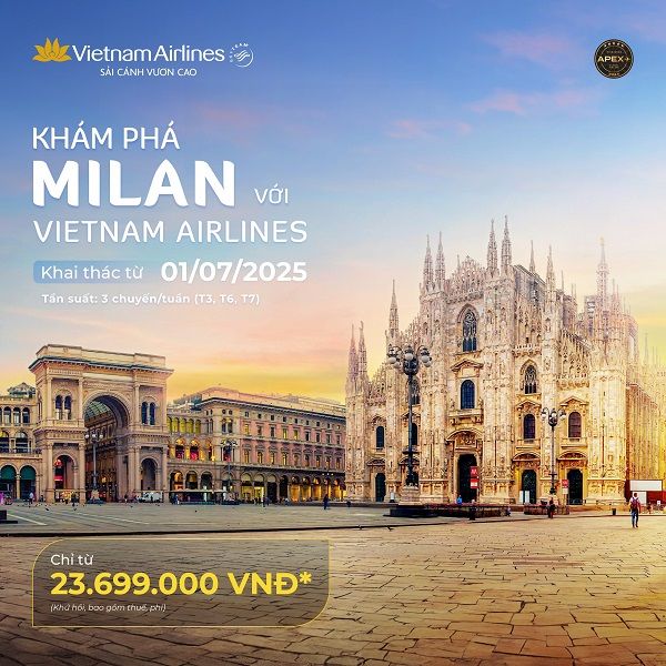 Khám phá Milan (Italia) cùng ưu đãi “hời” từ Vietnam Airlines!
