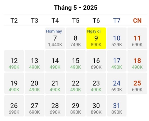 Dễ dàng đặt vé rẻ trên hành trình Tp Hồ Chí Minh đi Vinh vào tháng 05/2025