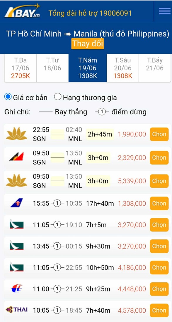Bay thẳng Tp Hồ Chí Minh – Manila với mức giá vé rẻ nhất trong tháng 06/2025