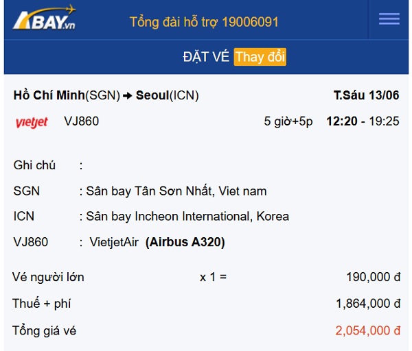 Xuất hiện giá vé tháng 6 chỉ 190k của VietJet Air trên đường bay thẳng Tp Hồ Chí Minh – Seoul