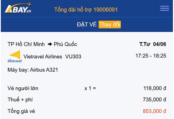 Bay Tp Hồ Chí Minh – Phú Quốc tháng 6 với loạt giá vé cực tiết kiệm chỉ từ 118k