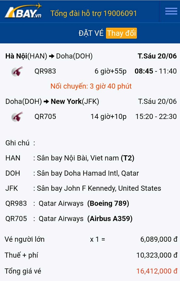 Dễ dàng đặt ngay vé rẻ Hà Nội đi New York vào tháng 06/2025 tại ABAY