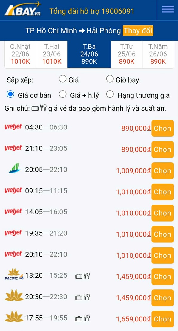 Cập nhật vé máy bay giá tốt nhất trên hành trình Tp Hồ Chí Minh – Hải Phòng tháng 06/2025