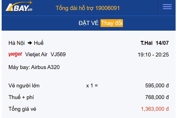 Bay Hà Nội – Huế tháng 7 cùng giá vé VietJet Air chỉ từ 595k/ chiều