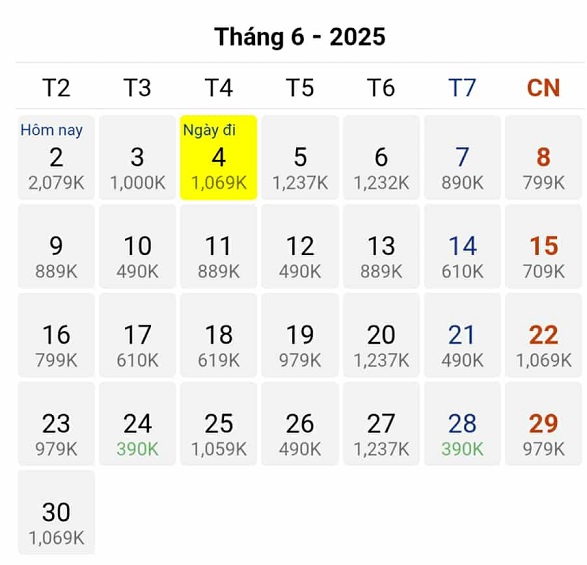 Mức giá vé 390k hiếm hoi xuất hiện trên đường bay Tp Hồ Chí Minh – Tuy Hòa tháng 06/2025