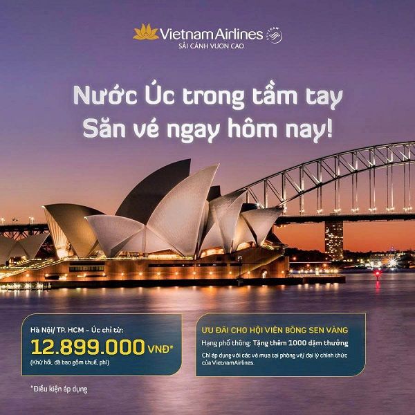 Săn vé Vietnam Airlines hôm nay, nước Úc trong tầm tay!