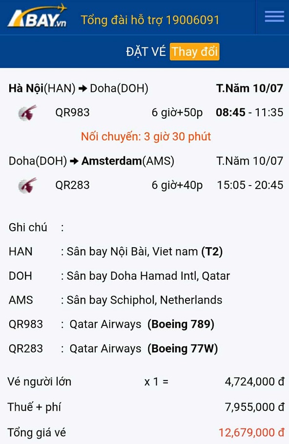 Không thể để lỡ mức giá vé rẻ bất ngờ trên hành trình Hà Nội – Amsterdam tháng 07/2025