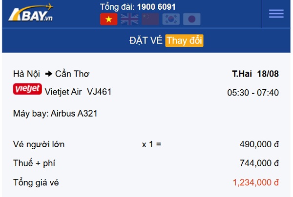 Vé bay Hà Nội – Cần Thơ cuối tháng 8 giảm mạnh, khởi điểm chỉ 490k/ chiều