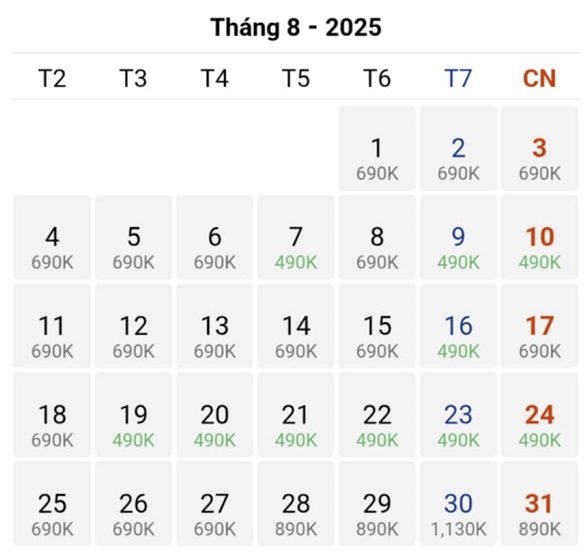 Vé máy bay Tp Hồ Chí Minh – Thanh Hóa tháng 08/2025 có giá chỉ từ 490k