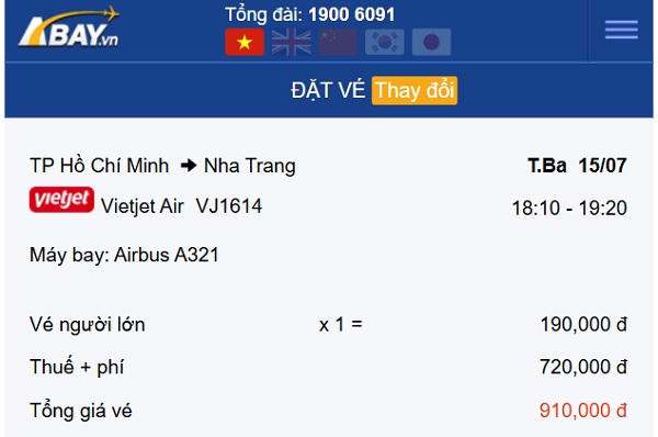 Bay Tp Hồ Chí Minh – Nha Trang tháng 7 chỉ từ 190k/ chiều: Book vé ngay! 