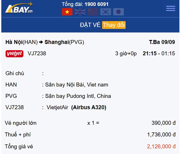Đừng bỏ lỡ tấm vé chỉ 390k bay thẳng Hà Nội – Thượng Hải tháng 9!