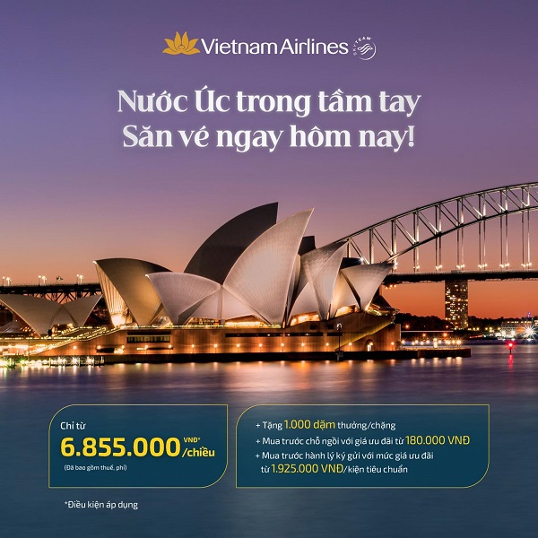 Nước Úc trong tầm tay – Săn vé rẻ ngay cùng Vietnam Airlines