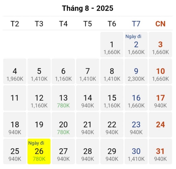 Bay thẳng Tp Hồ Chí Minh – Bali vào tháng 08/2025 với mức giá chỉ 780k