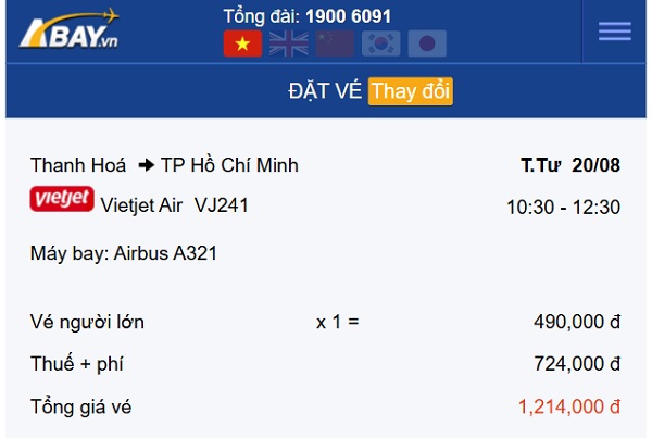 Bay Thanh Hóa – Tp Hồ Chí Minh tháng 8 cùng loạt vé VietJet Air giá siêu “hời”!