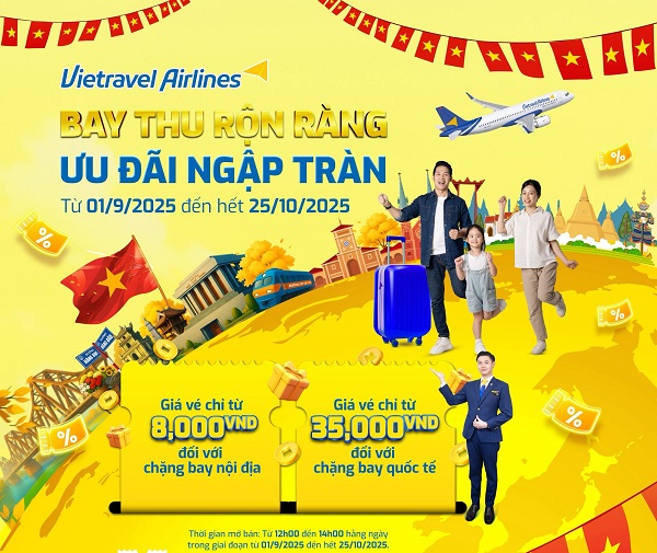  Bay thu rộn ràng – cùng ưu đãi ngập tràn từ Vietravel Airlines