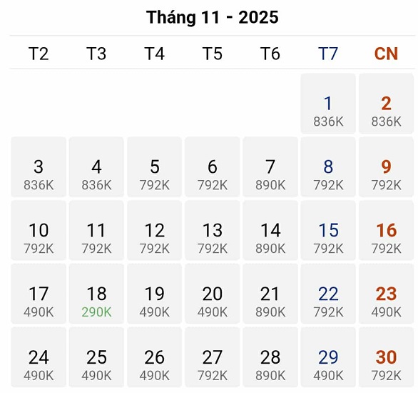 Phát hiện mức giá vé rẻ bất ngờ trên chặng bay Hà Nội – Buôn Mê Thuột tháng 11/2025
