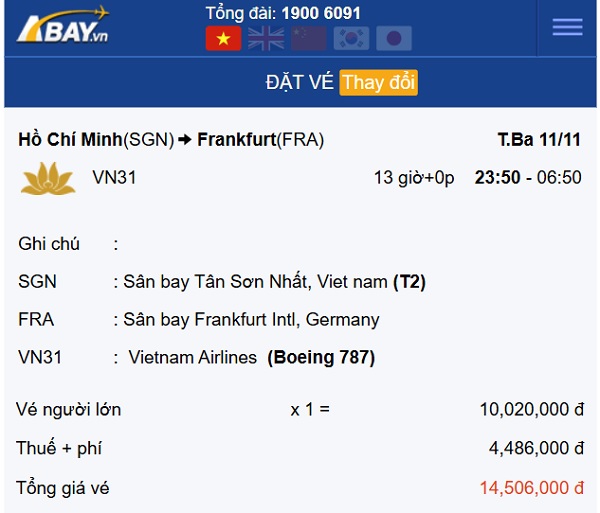 Giá vé bay Tp Hồ Chí Minh – Frankfurt (Đức) có cao không? Bay hãng nào rẻ nhất?
