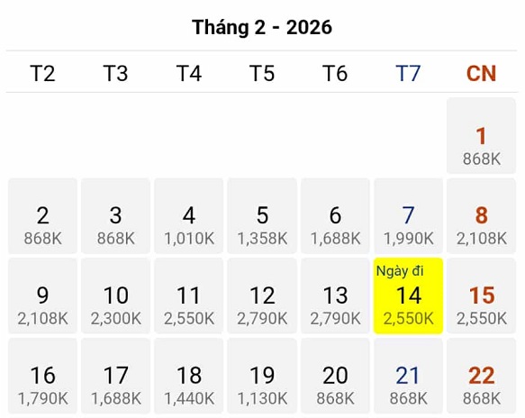 Vẫn còn nhiều vé hạng Phổ thông bay cao điểm Tết chặng Tp Hồ Chí Minh – Hà Nội,