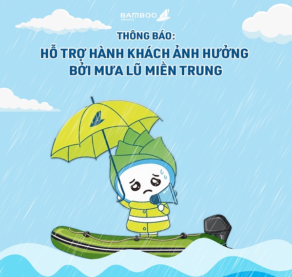 Bamboo Airways triển khai chính sách hỗ trợ đặc biệt cho hành khách bị ảnh hưởng do mưa lũ miền Trung