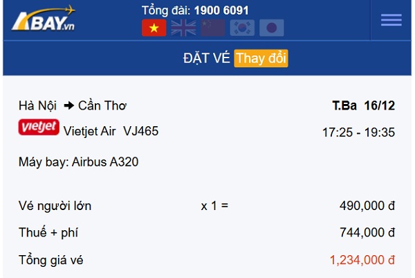 Bay Hà Nội – Cần Thơ tháng 12 giá vé có cao không?