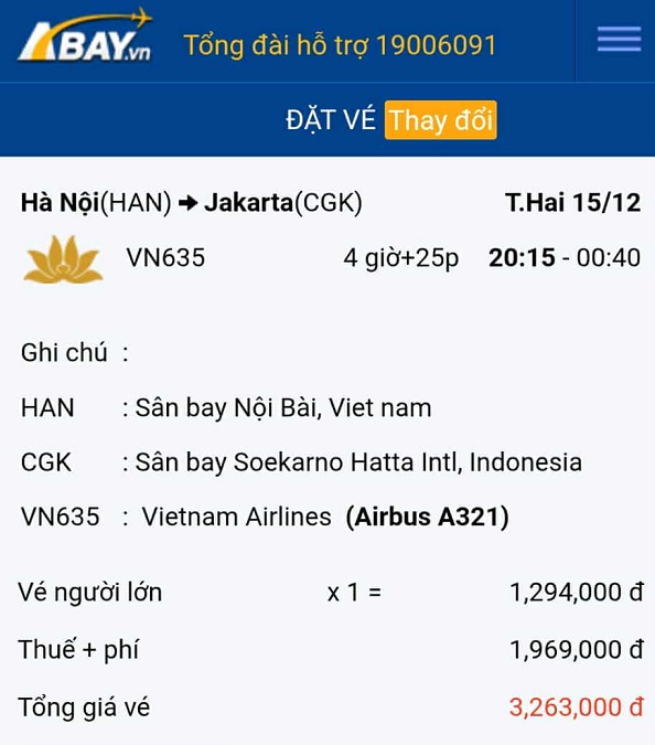 Dễ dàng bay thẳng Hà Nội – Jakarta với giá vé tốt nhất tháng 12/2025 tại ABAY