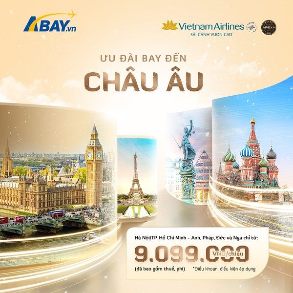 Thỏa sức bay châu Âu cùng ưu đãi hấp dẫn từ Vietnam Airlines!