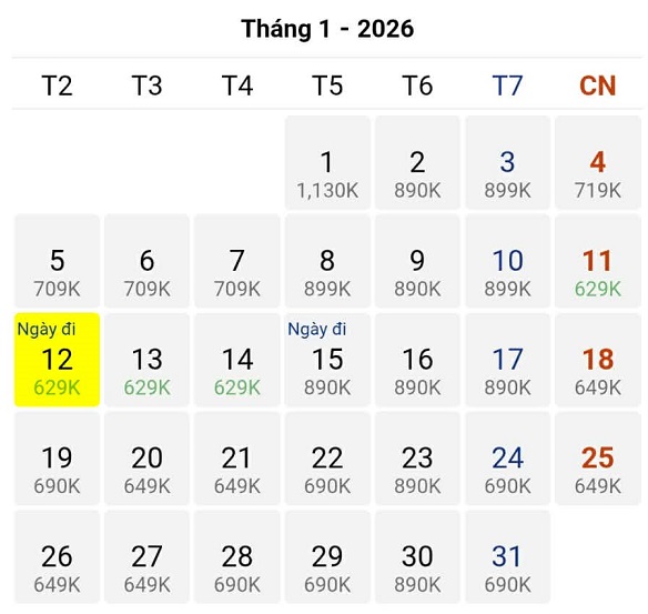 Cập nhật vé máy bay giá tốt nhất chặng Hà Nội – Phú Quốc tháng 01/2026