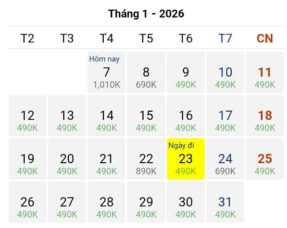 Lượng lớn vé máy bay giá tốt đang được mở bán cho chặng Hà Nội – Cần Thơ tháng 01/2026