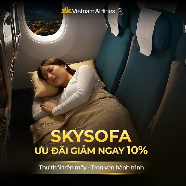 Cùng Vietnam Airlines tận hưởng ưu đãi Sky Sofa với trải nghiệm hoàn toàn mới!