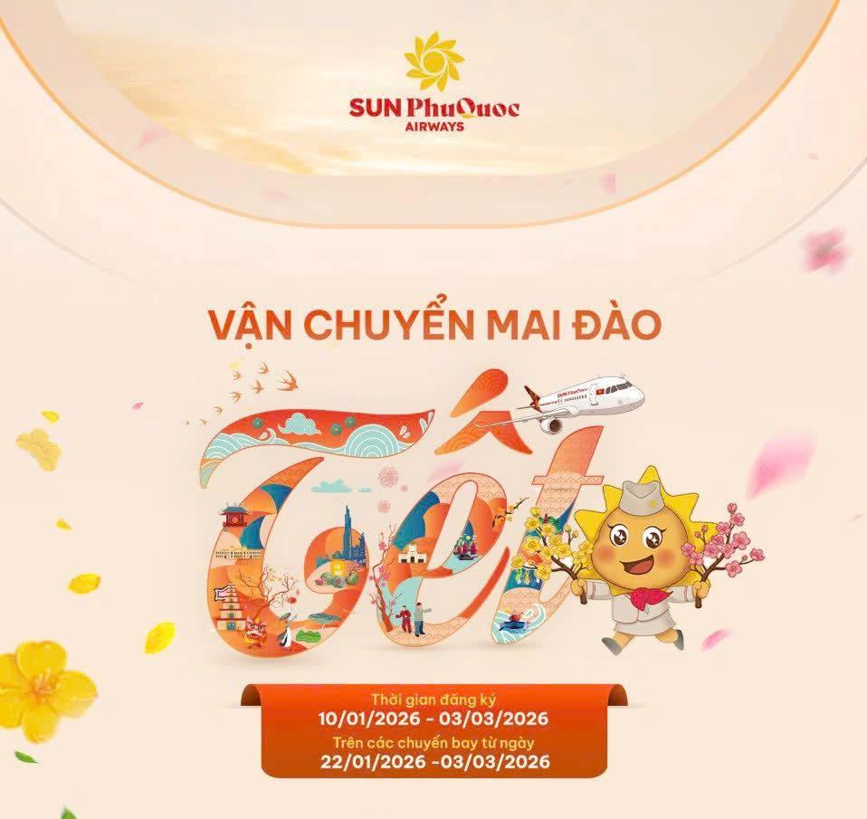 Sun PhuQuoc Airways quy định thế nào đối với việc vận chuyển mai, đào dịp Tết Bính Ngọ 2026?