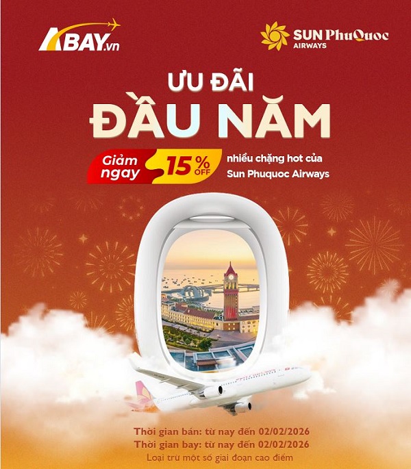 Bay thảnh thơi với ƯU ĐÃI ĐẦU NĂM từ Sun PhuQuoc Airways và ABAY