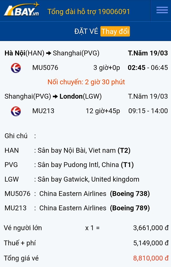Nhanh chọn được máy bay Hà Nội – London giá tốt nhất tháng 03/2026 tại ABAY