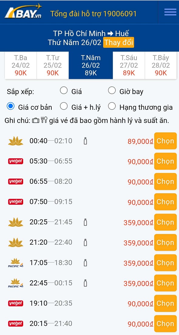 Vé máy bay Tp Hồ Chí Minh đi Huế sau Tết có giá chỉ từ 29k