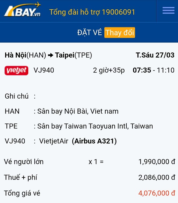 Bay thẳng Hà Nội – Đài Bắc với loạt vé giá tốt nhất tháng 03/2025