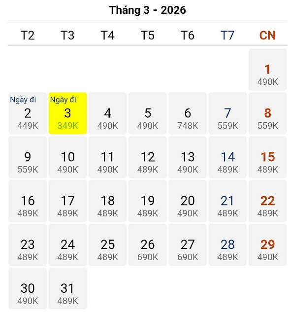 Cập nhật vé Tp Hồ Chí Minh – Thanh Hóa giá tốt nhất tháng 03/3026